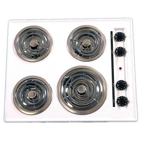 Brown Brown WEL03 24in Electric Cooktop Coil Top - White WEL03